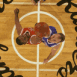 Basketteurs disputant le ballon